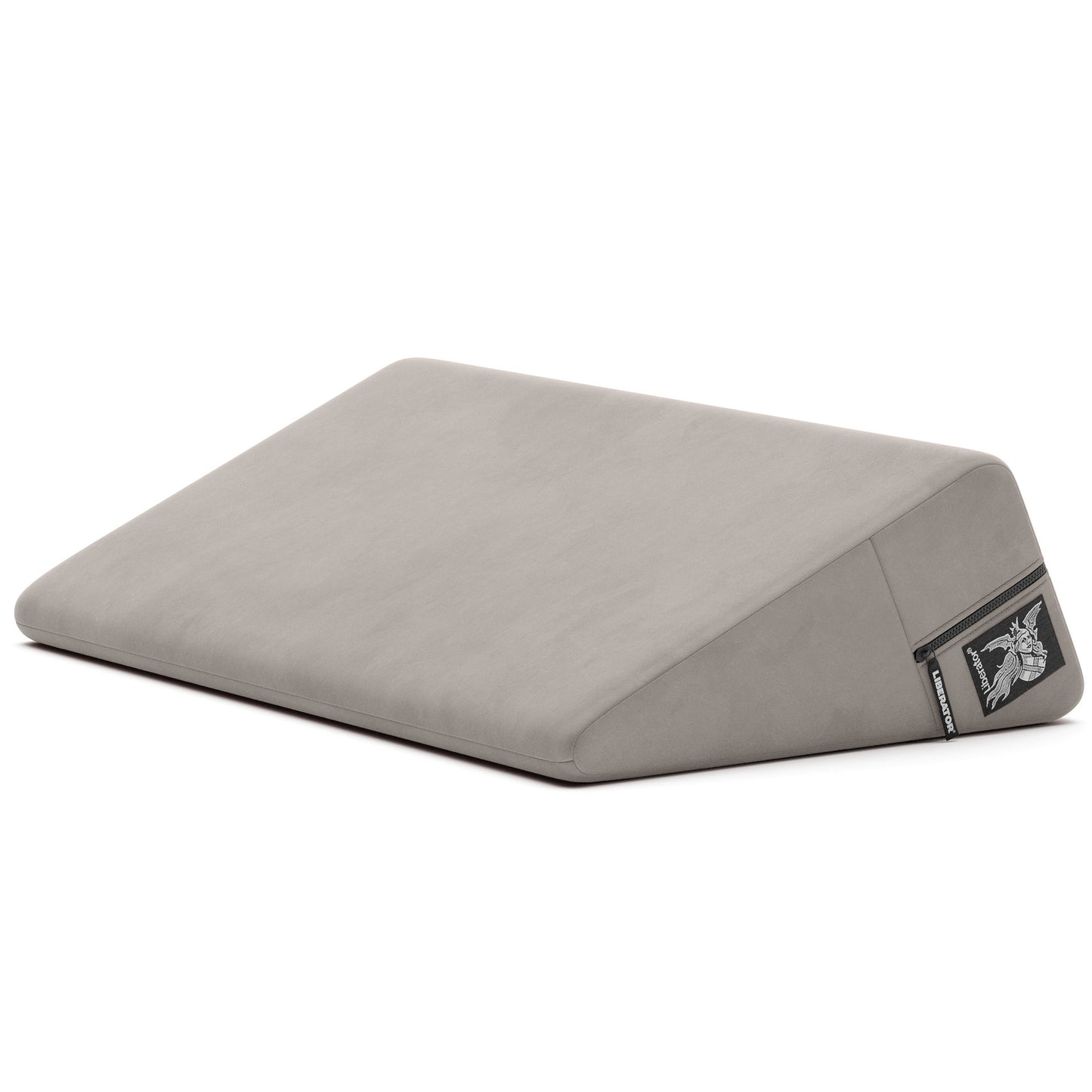 A grey Wedge, Bedroom Furniture by Liberator against a white bedroom.