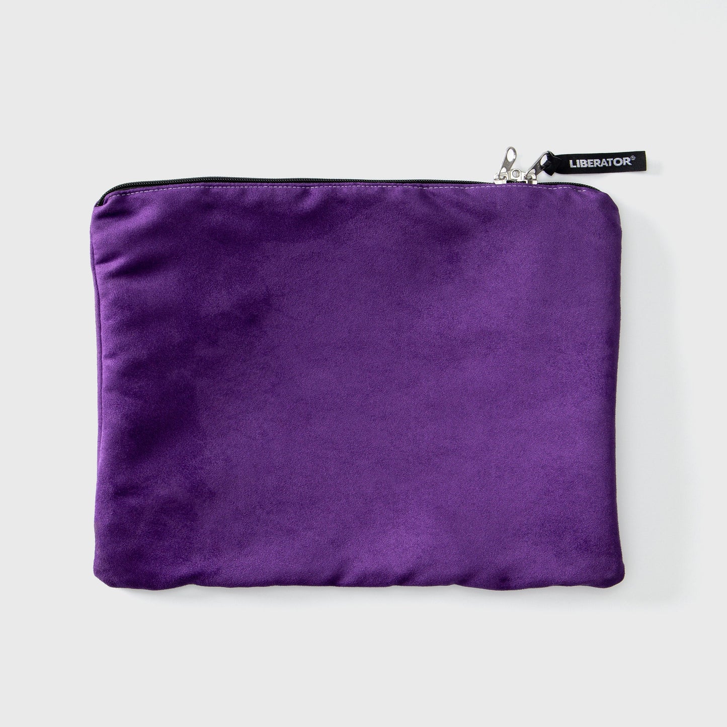 A grape Zappa toy bag against a white background.