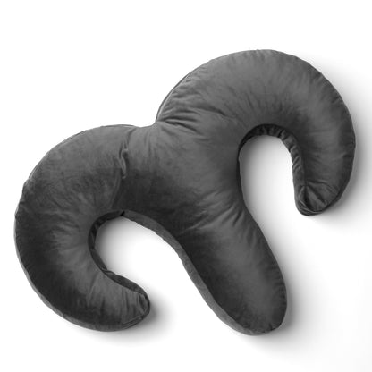 Black Arie Duo Couples Pillow by Liberator against white background.