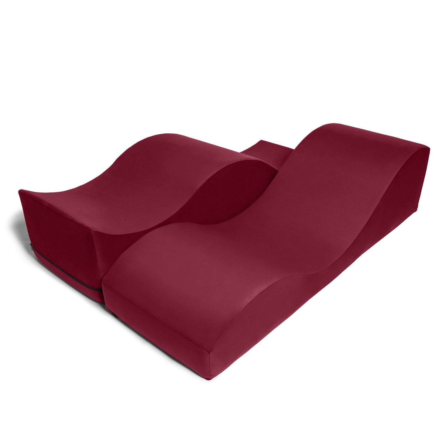 A merlot Equus Wave, Bedroom Furniture by Liberator folded out against a white background.