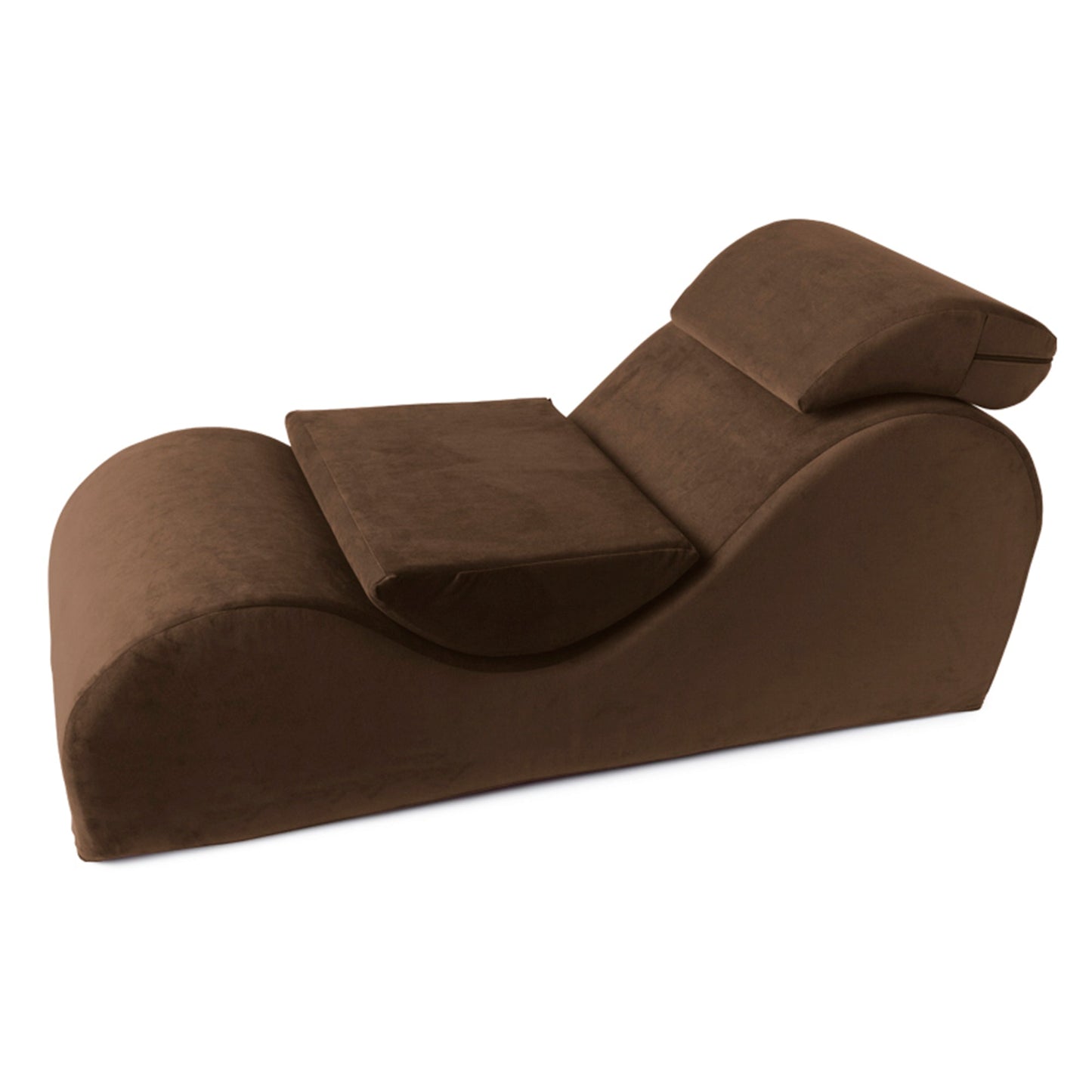 A standard espresso Chaise Bondage, Bedroom Furniture by Liberator against a white background.
