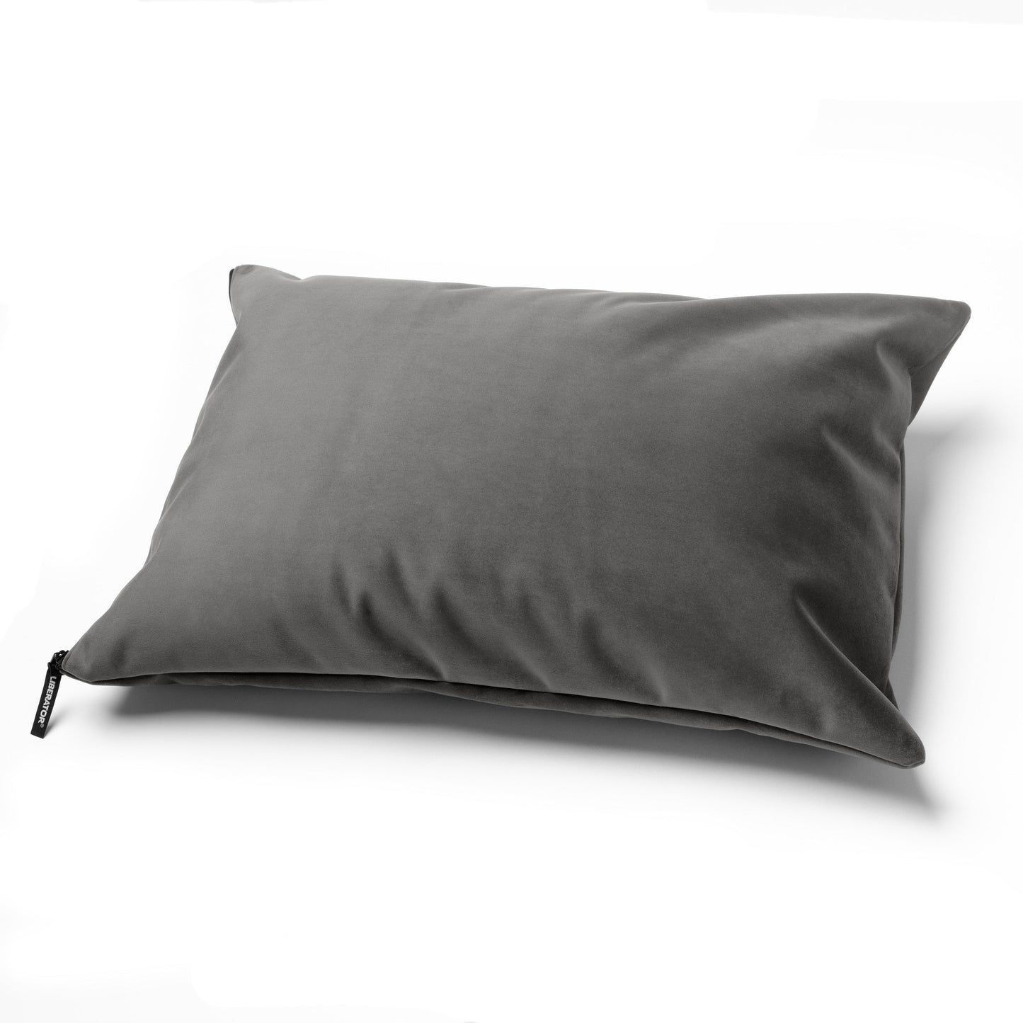 A grey Fascinator Pillow Pillowcase, Bedroom Furniture by Liberator against a white background.