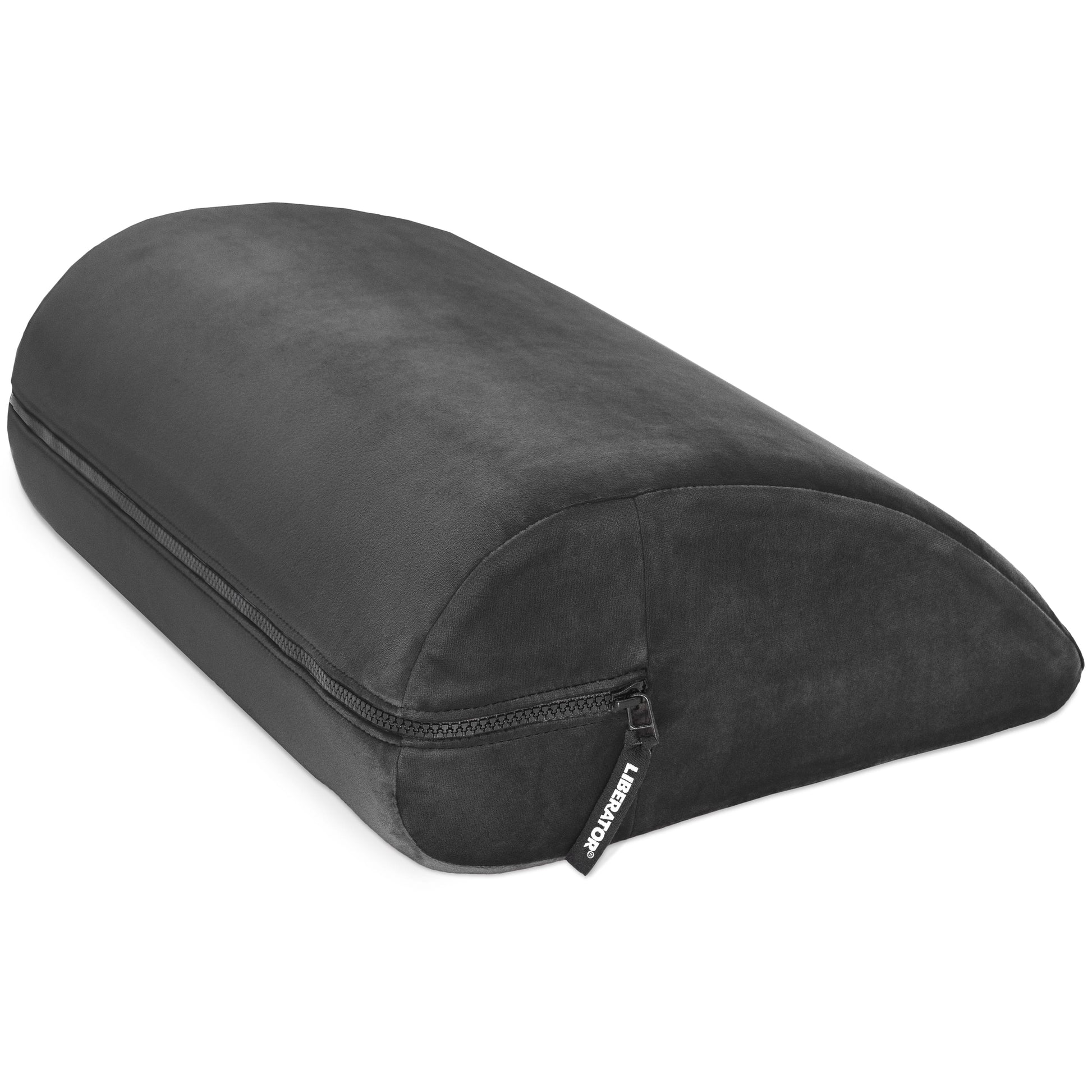A black Jaz Motion, Bedroom Furniture position wedge by Liberator against a white background.