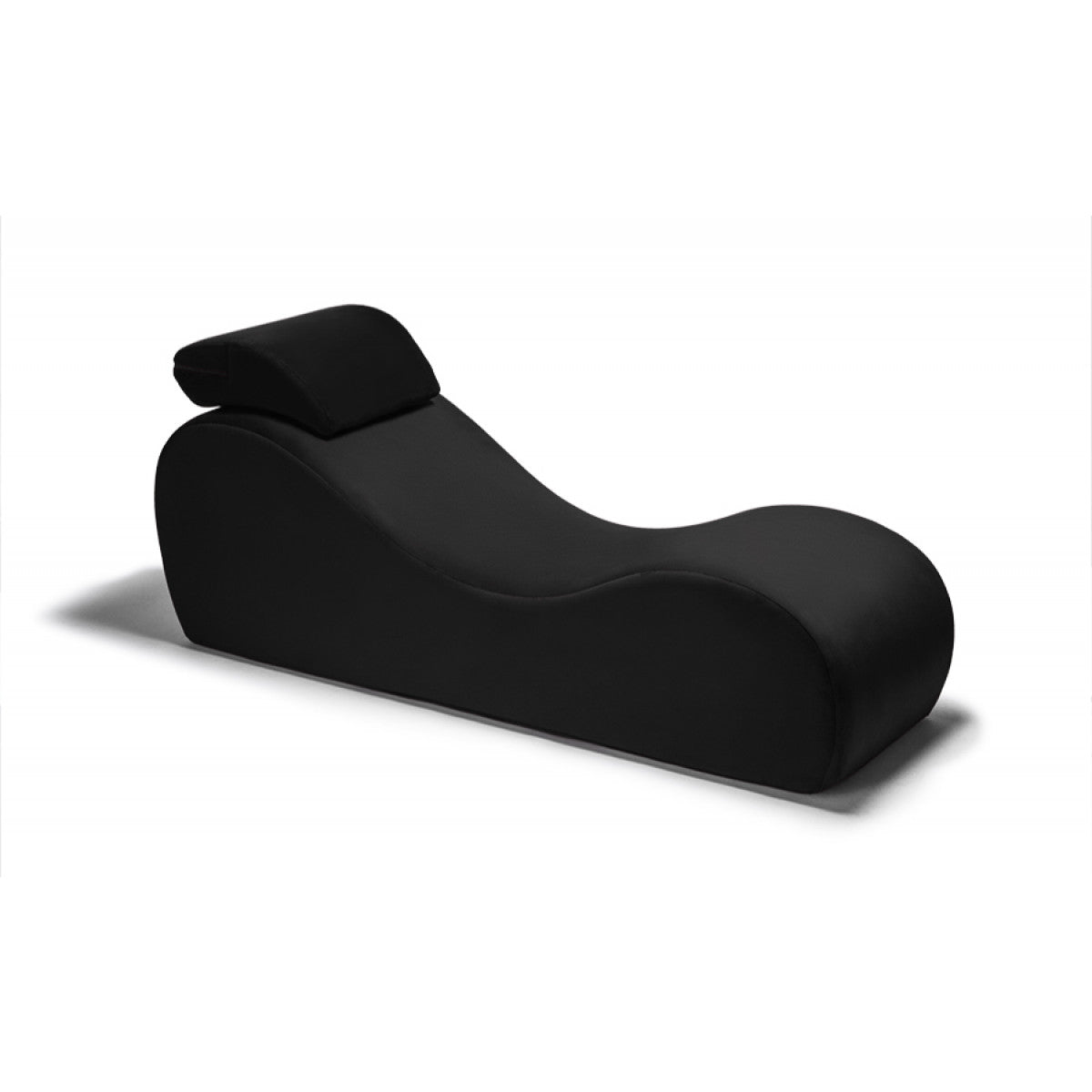 A black Lyza Lounger bedroom furniture by Liberator against a white background.