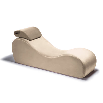 A champagne Lyza Lounger bedroom furniture by Liberator against a white background.