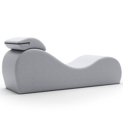 A grey Lyza Lounger bedroom furniture by Liberator against a white background.