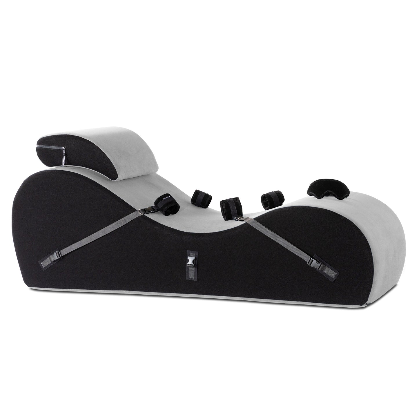 A valkyrie Grey Lyza Lounger bedroom furniture with cuffs by Liberator against a white background.
