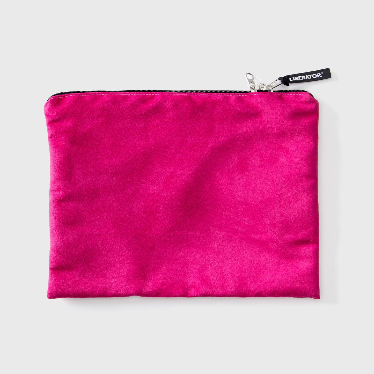 A fuschia Zappa toy bag against a white background.